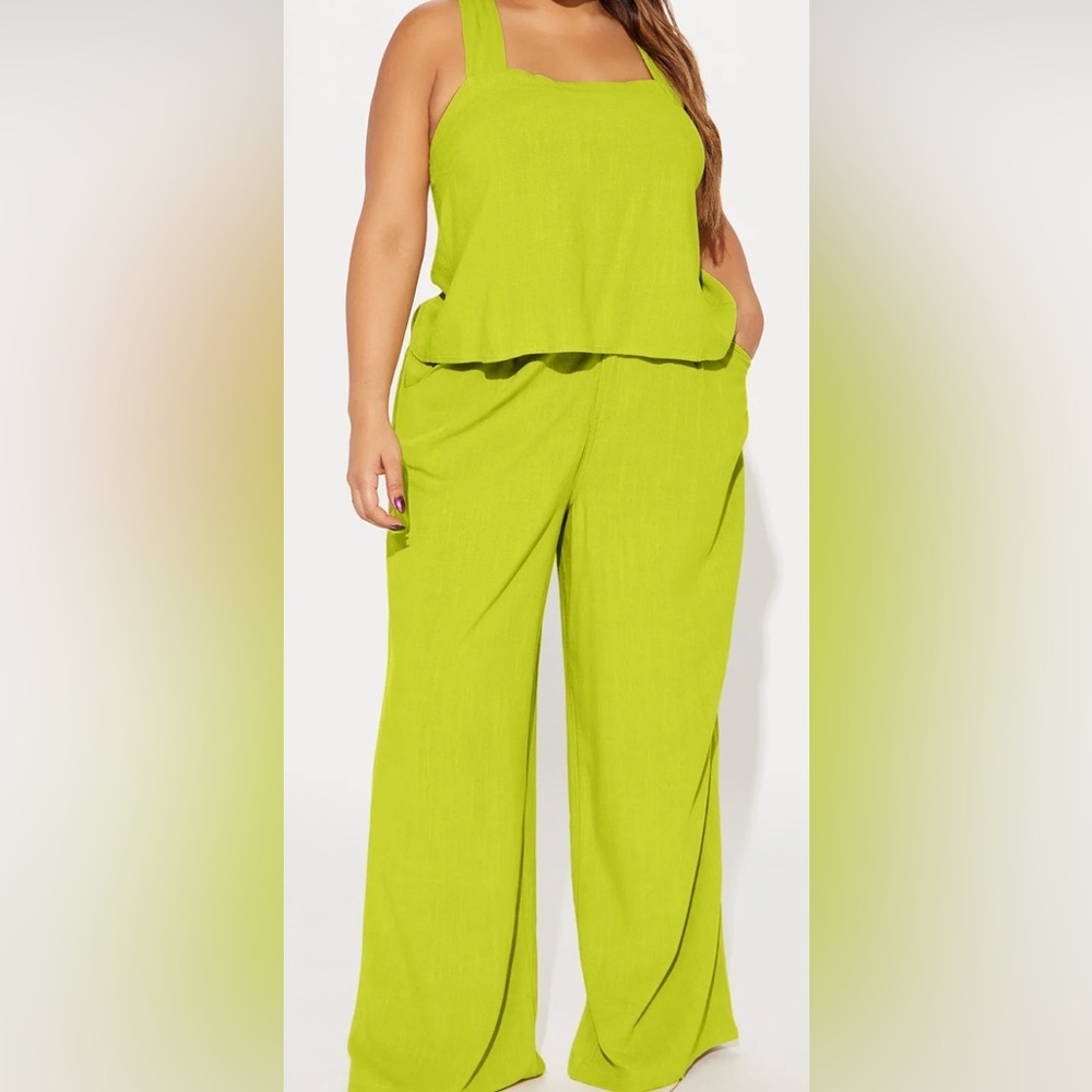 Lime Green Women's Two Piece Set